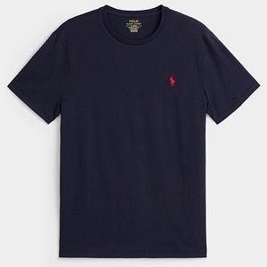 2/$50 Polo by Ralph Lauren Crew Neck T Shirt, Navy Blue, Medium